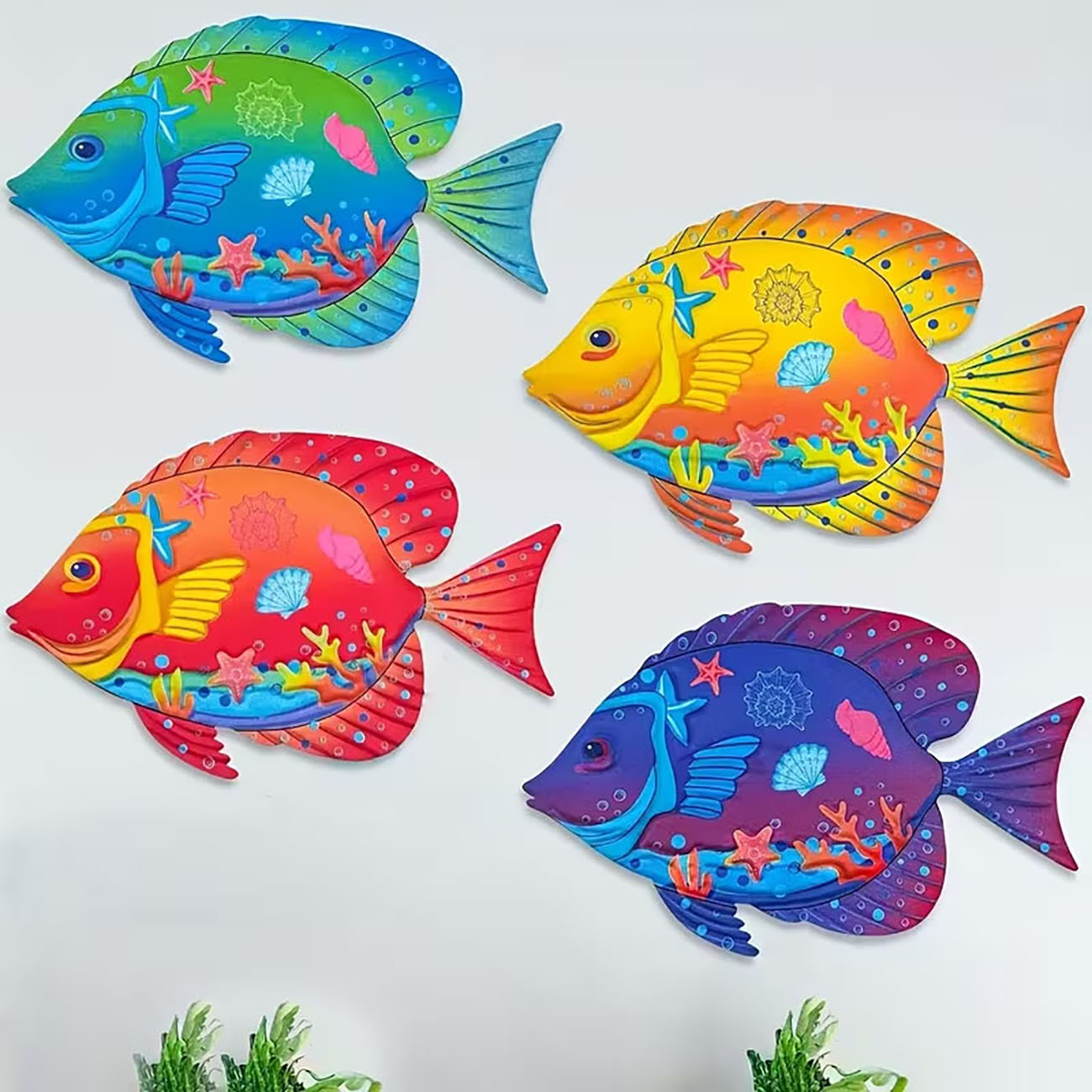 Xfasten Woodworking Double Sided Tape - Adesivos de Parede de Peixes Tropicais