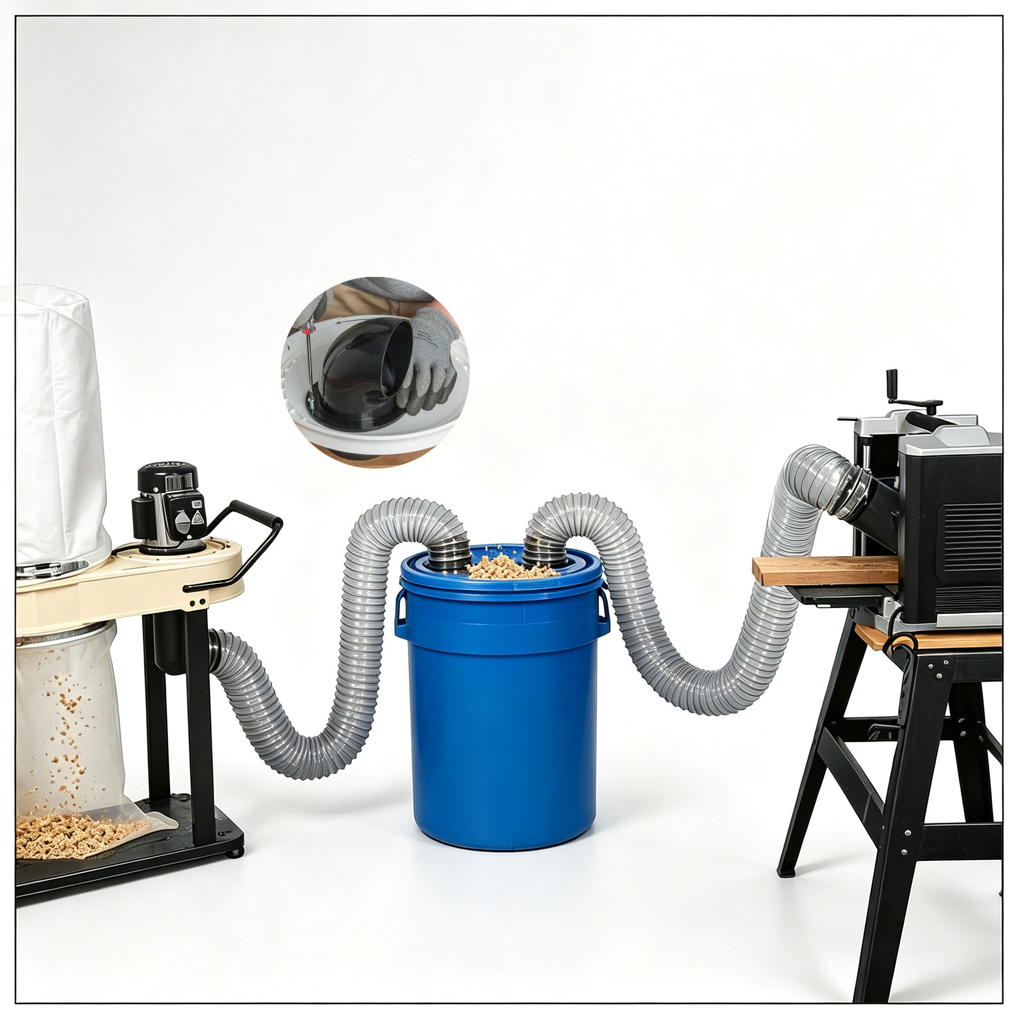 Woodworking Dust Collector - Adaptador de Coletor de Pó Ciclônico