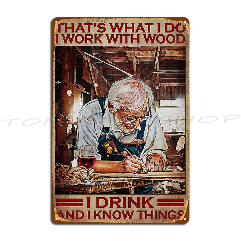 Placa de Metal com Citações En - Woodworking Quotes Funny avaliação e preço