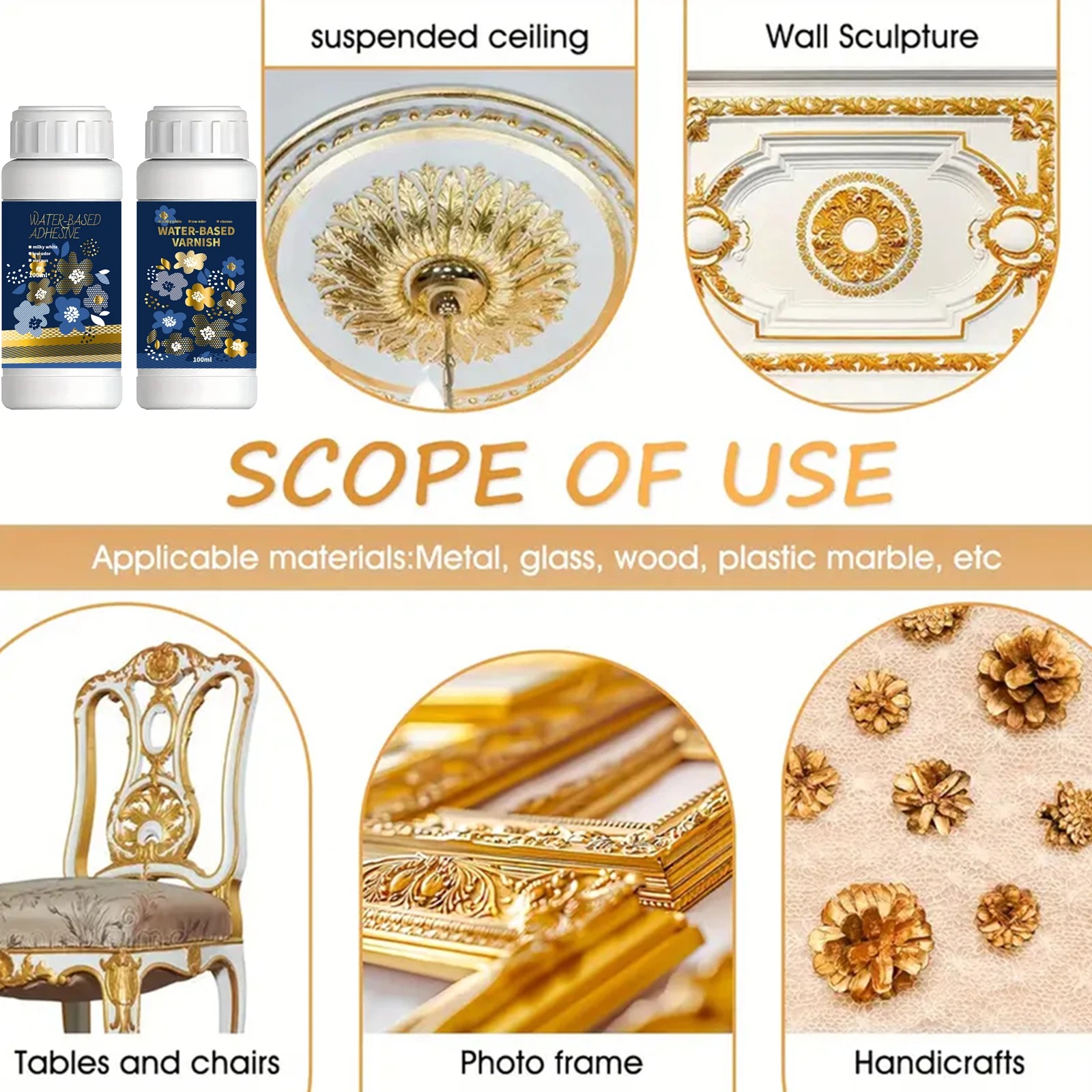 Kit adesivo dourado de folha d - Woodworking Epoxy avaliação e preço